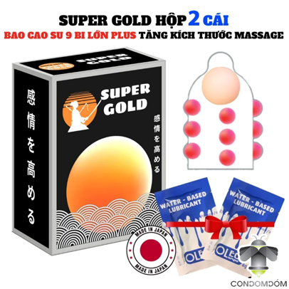 Bao cao su siêu khủng Super Gold 9 bi lớn Big Ball