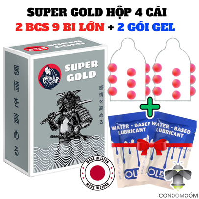 Bao cao su siêu khủng Super Gold 9 bi lớn